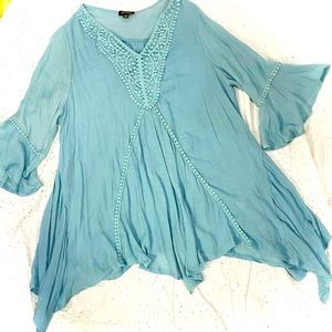 Elegant Blue Women's Blouse